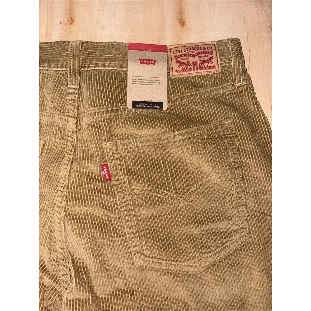 Levi's Corduroy Pants Mens Size 30x30 Straight Leg Golden Tan Irregular